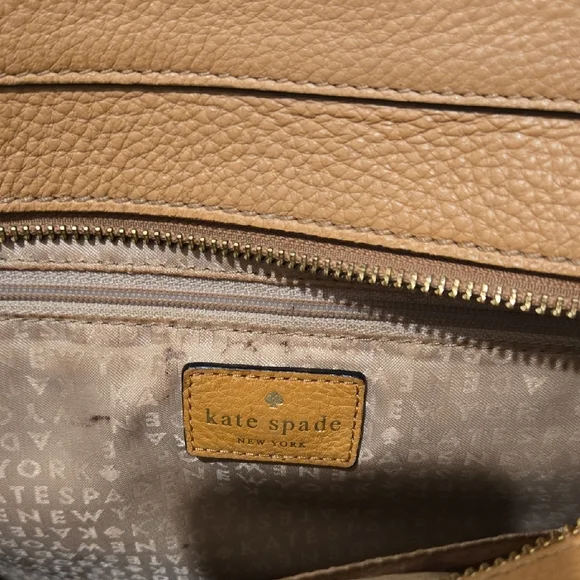 Kate Spade Colorblock Leather Tote Orange Pink Tan Shoulder Work Bag Spring - Picture 9 of 10